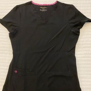Heart Soul black scrub top